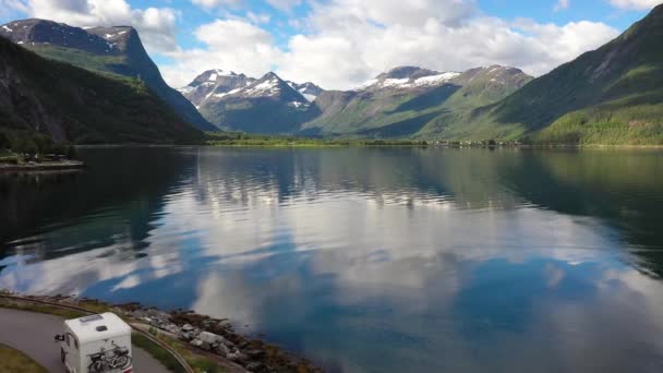 Légi Felvétel Gyönyörű Természet Norway — Stock videók