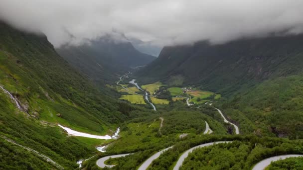 Hava Görüntüleri Güzel Doğa Norveç — Stok video