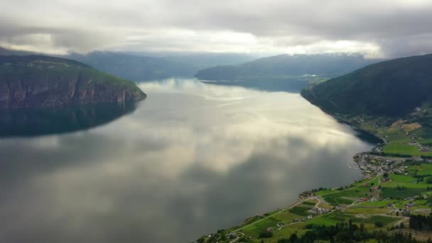 Повітряні Кадри Красива Природа Норвегія — стокове відео