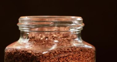 Yakın plan kahve tozu, anlık kahve..