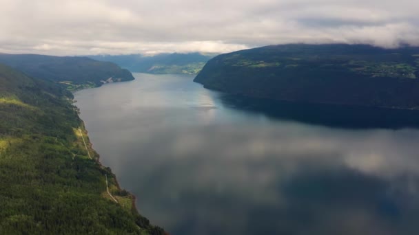 Flygbilder Vacker Natur Norge — Stockvideo