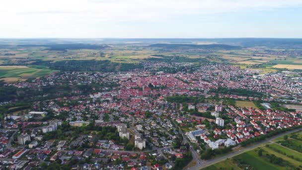 Αεροφωτογραφία Rottenburg Neckar Γερμανία — Αρχείο Βίντεο