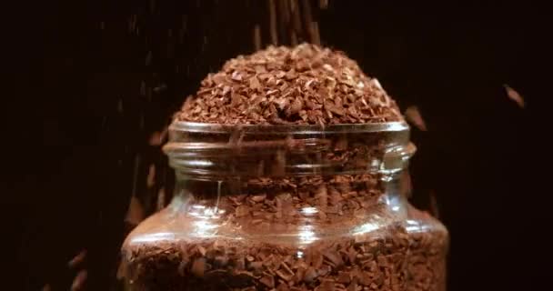 Closeup Gemalen Koffie Product Instant Koffie — Stockvideo