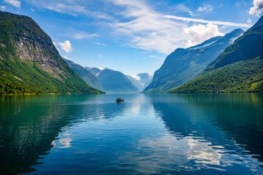 Beautiful Nature Norway natural landscape. clipart