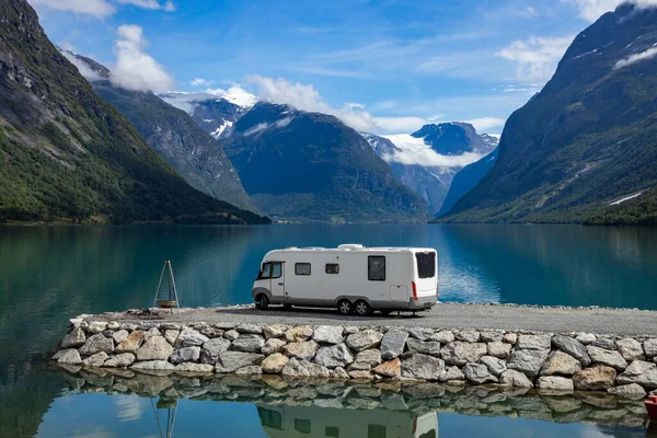 Familie Vakantie Reizen Vakantie Camper Caravan Auto Vakantie — Stockfoto