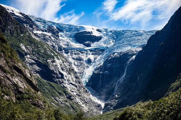 Hermosa Naturaleza Noruega Paisaje Natural Glaciar Kjenndalsbreen — Foto de Stock