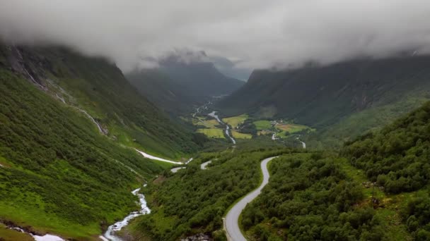 Hava Görüntüleri Güzel Doğa Norveç — Stok video
