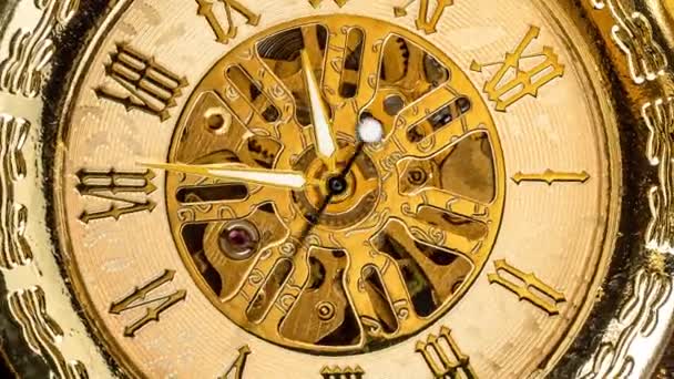 Reloj Espiral Pista Del Tiempo Reloj Antiguo Línea Primer Plano — Vídeos de Stock