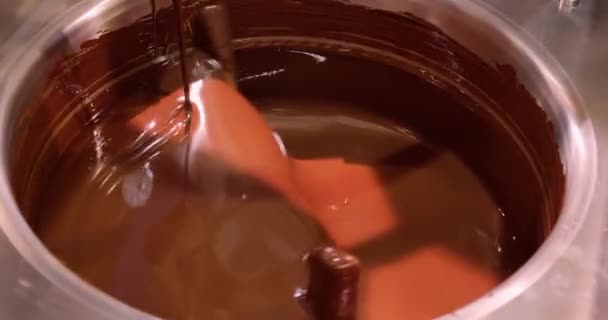 Производство Шоколадной Продукции Машина Смешивания Шоколада — стоковое видео