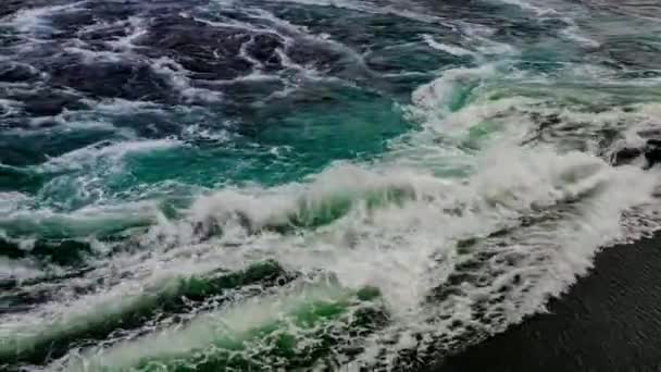 Ondas Água Rio Mar Encontram Durante Maré Alta Maré Baixa — Vídeo de Stock
