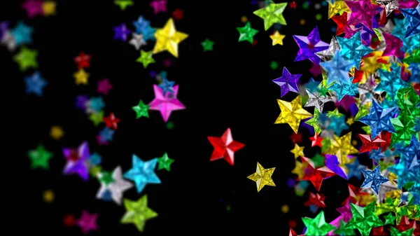 Estrellas de vidrio de colores sobre el fondo oscuro Imagen de stock