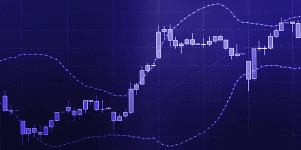 Business Candle Graph Chart Stock Market Investment Trading Computer Screen — Stock Photo, Image