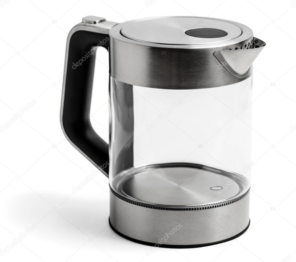 Modern electric kettle isolated on white background. Teapot for water boiling
