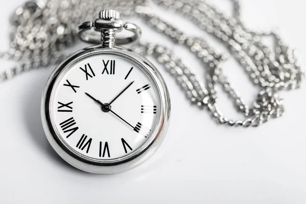 Retro Styled Pocket Watch Background Light Gray — Stock Photo, Image