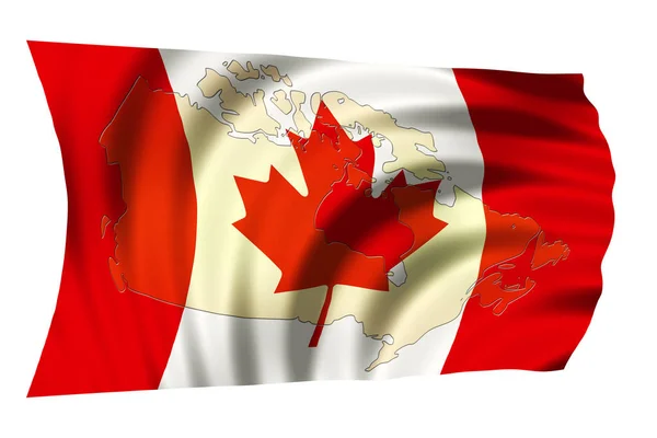 Canada National  Flag and map — Stock Photo, Image