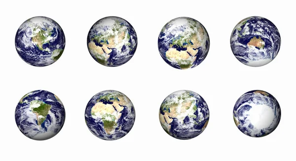 Dünya küre çeşitli görünüm noktalarda ayarla — Stok fotoğraf