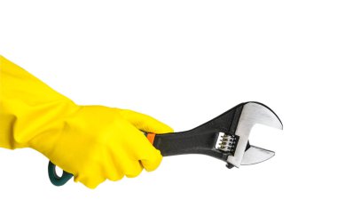 El iş eldiven tutan ayarlanabilir anahtarı.