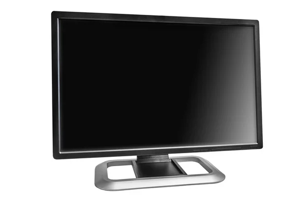 Monitor de computador LCD largo isolado em branco — Fotografia de Stock