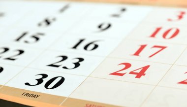 Takvim parçası perspektif çekim 24 odak sayısı