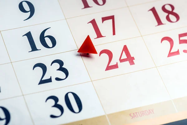 Calendario frammento prospettiva girato 24 a fuoco — Foto Stock