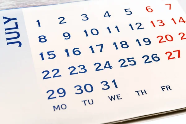 Väggkalender juni — Stockfoto