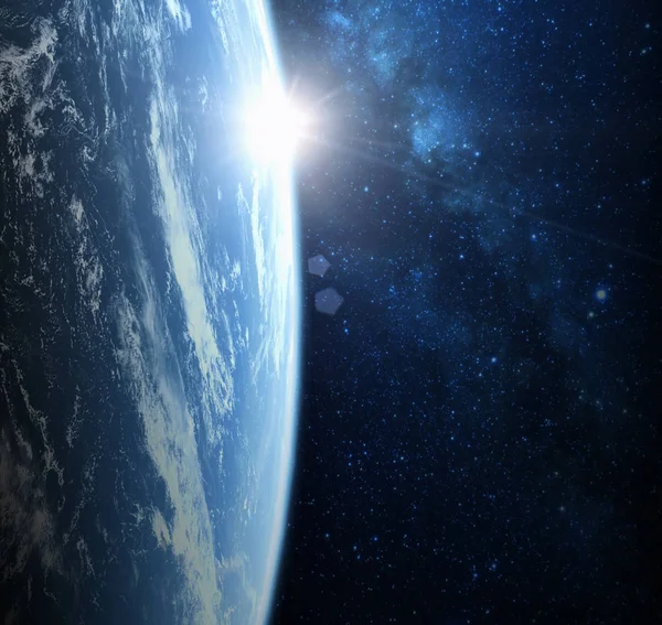 Uzaydan bir yıldız alanında dünya gezegeni