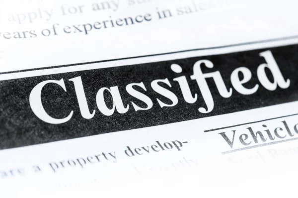 Classifieds section in newspaper — Stock Photo, Image