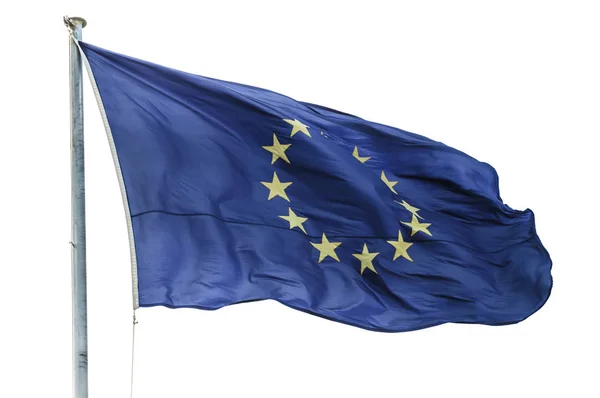 Bandiera dell'Unione europea e polo isolato — Foto Stock
