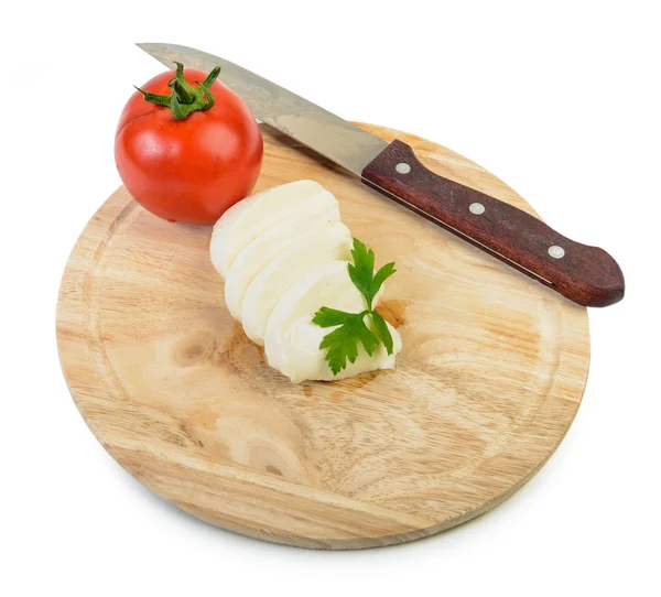 Mozzarella Buffalo em madeira — Fotografia de Stock