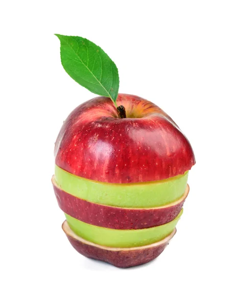 혼합 과일, 빨간색과 녹색 컷 아웃 — 스톡 사진