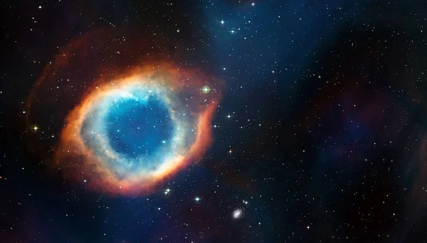 Космический фон туманности сверхновой и звездного поля — стоковое фото
