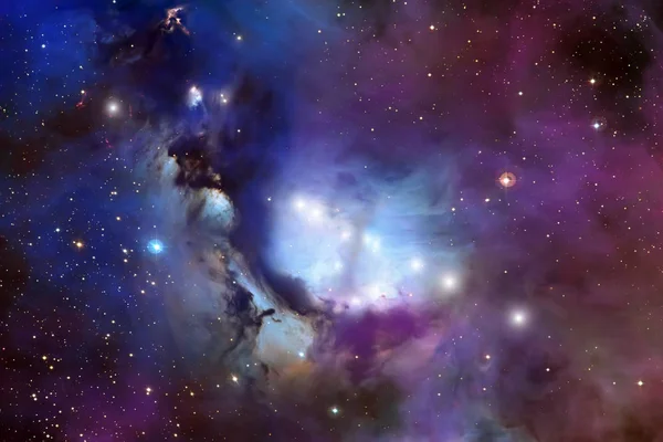Futuristic cosmos universe landscape Glowing nebula and stars — Stock Photo, Image