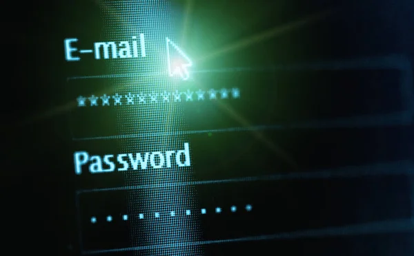 Concetto di sicurezza netta. Accedi con email e password — Foto Stock