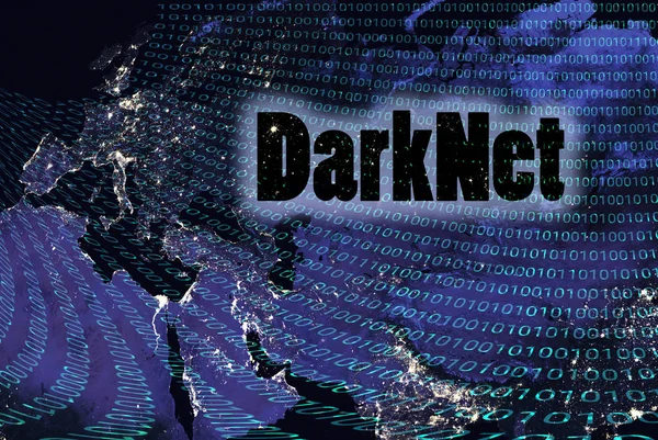 Concept Darknet Code binaire sur Terre — Photo