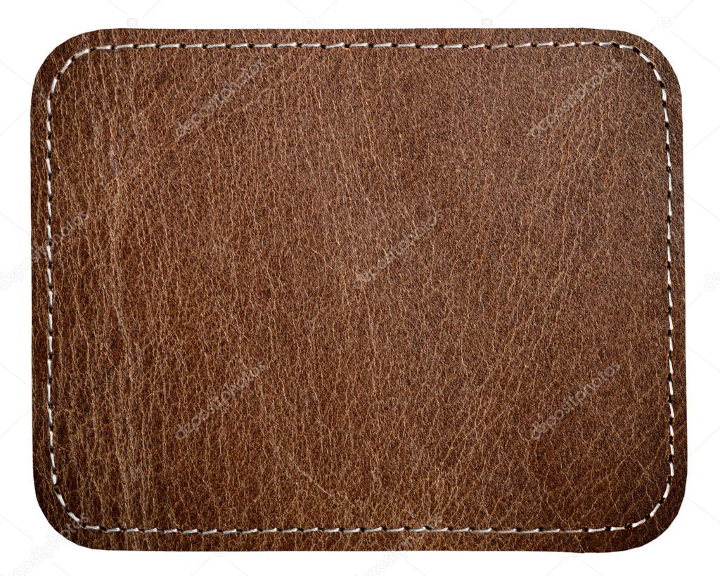 brown leather label mockup
