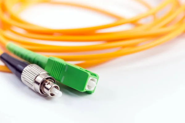 Conector de ligação de cabo de fibra óptica — Fotografia de Stock