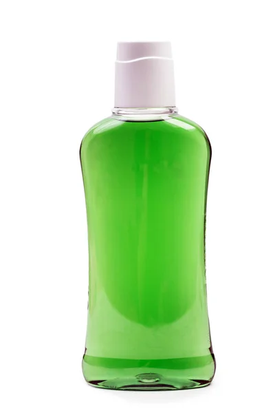 Zelené čištění kapalné plastové láhve izolované — Stock fotografie