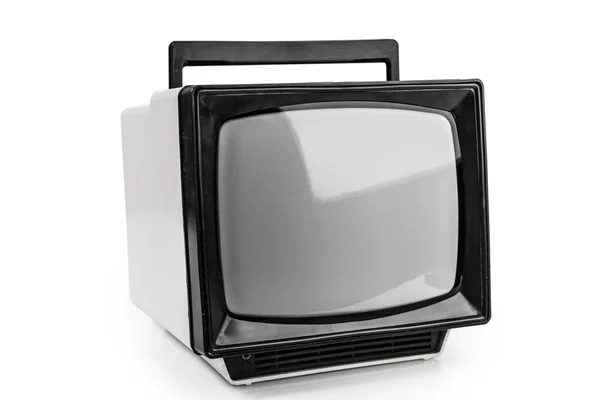 Old TV isolated clipping path for screen area — Stock Photo, Image