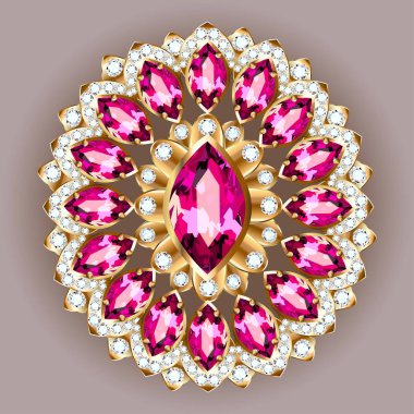  Broş takı, tasarım öğesi. Geometrik vintage süs arka plan.