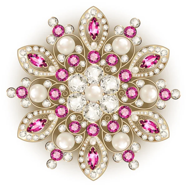 Mandala broş mücevherleri, tasarım elementi. Geometrik vintage süslemeli arkaplan.