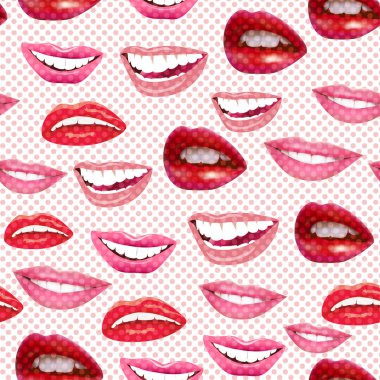 Kadın dudaklar gülen sorunsuz arka plan resmi