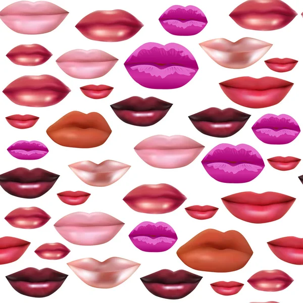 Darstellung Des Nahtlosen Hintergrunds Lachender Weiblicher Lippen — Stockvektor