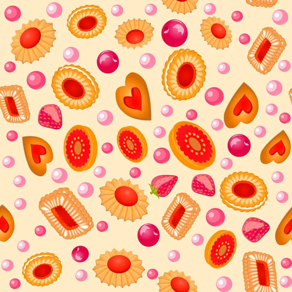 Illustration Fond Sans Couture Cuisson Des Fruits — Image vectorielle