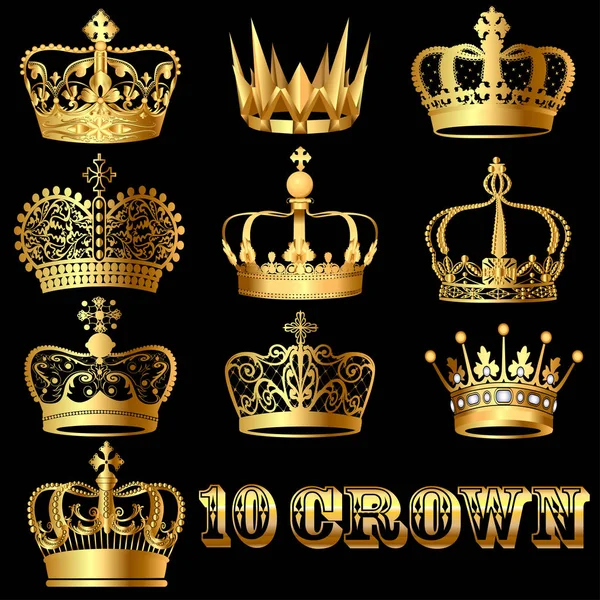 Siyah bir zemin üzerine altın kron kümesi çizimi