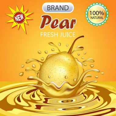 Meyve armut suyu bir sıçrama çizimi