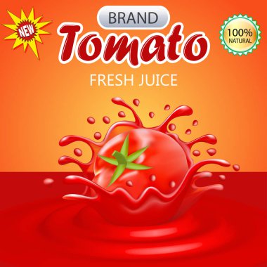 Bir domates sebze suyu bir sıçrama çizimi