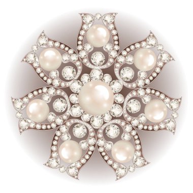 Mandala broş mücevherleri, tasarım elementi. Geometrik vintage süslemeli arkaplan.