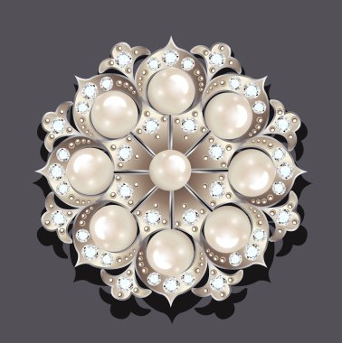 Mandala broş mücevherleri, tasarım elementi. Geometrik vintage süslemeli arkaplan.