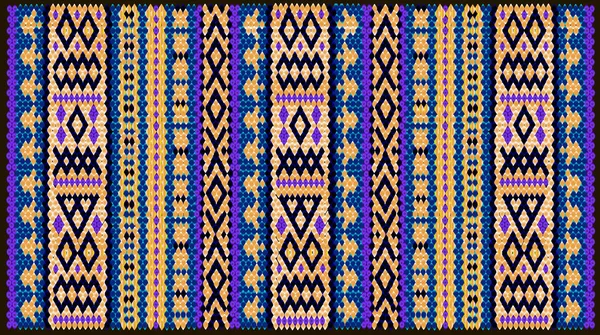 Kleurrijke mozaïek Oosterse Kilim tapijt met traditionele folk geometr — Stockvector