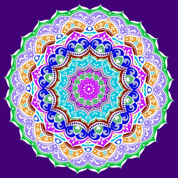 圆形曼陀罗颜色的装饰的插图。奥名 — 图库矢量图片